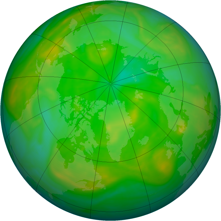 Arctic ozone map for 30 June 2007